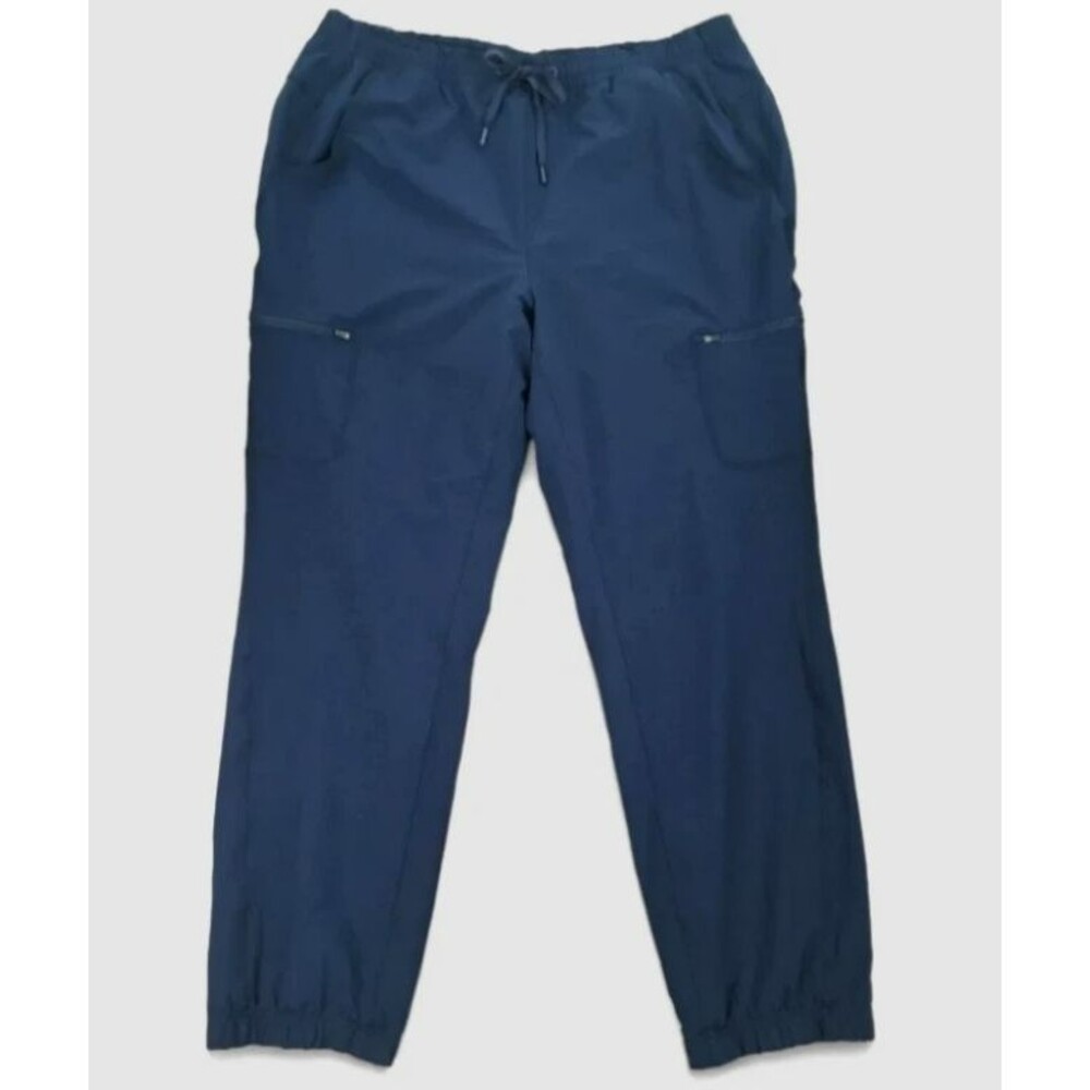 Eddie Bauer Women's Fleece Lined Snow Pants sz 16 Navy Pull On Cargo Winter Warm